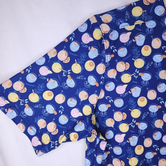 Johnston & Murphy Shirt Mens Large Cocktail Print Performance Button Down - Picture 3 of 11